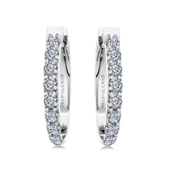 14K FoF Diamond Oval Hoop Earrings by Facets of Fire Goldmart Jewelers Redding, CA