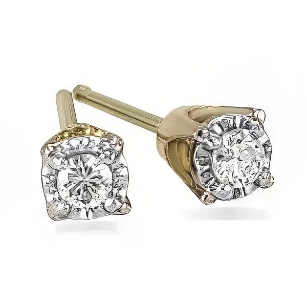 14K Illusion Diamond Stud Earrings – GM Signature Goldmart Jewelers Redding, CA