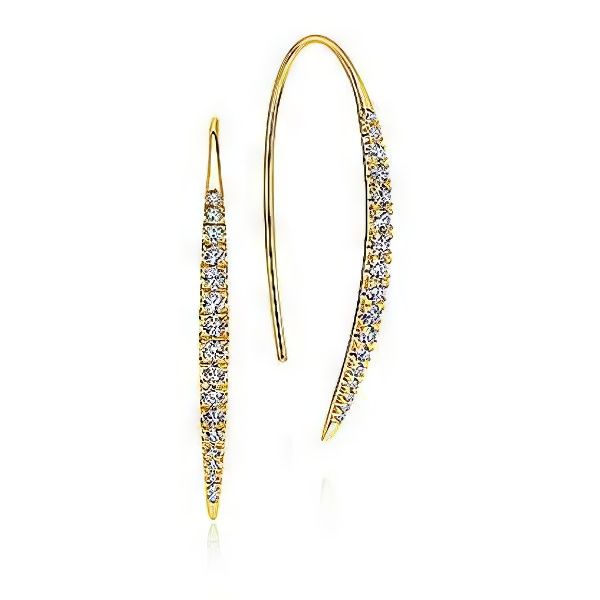 14K Tapered Drop Earrings by Gabriel & Co. Goldmart Jewelers Redding, CA
