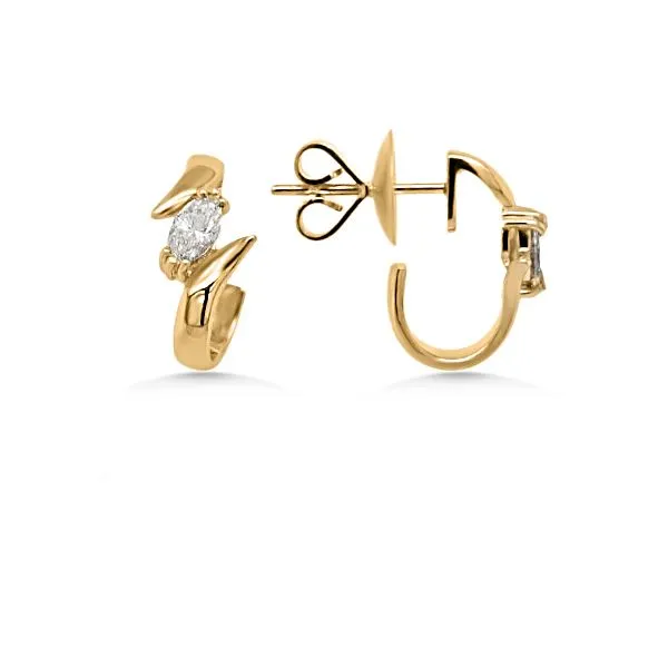 14K Marquise Diamonds Earrings - Estate Goldmart Jewelers Redding, CA