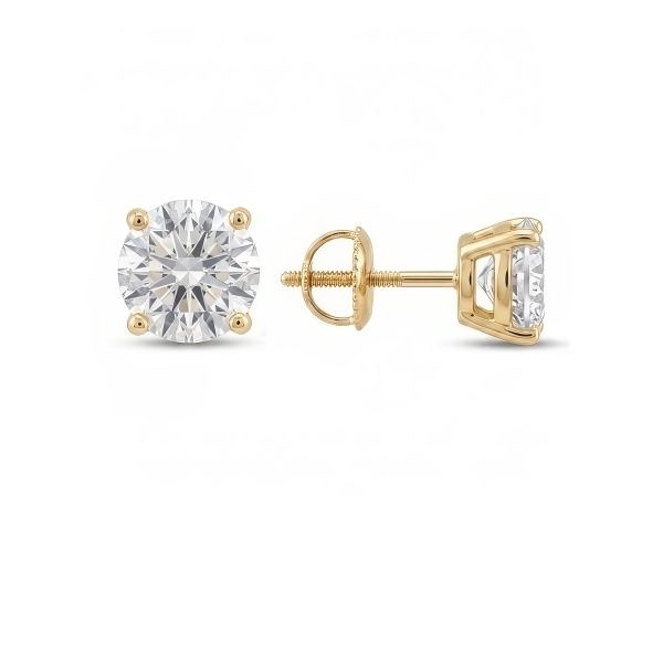 14K White Gold Estate Diamond Stud Earrings Goldmart Jewelers Redding, CA