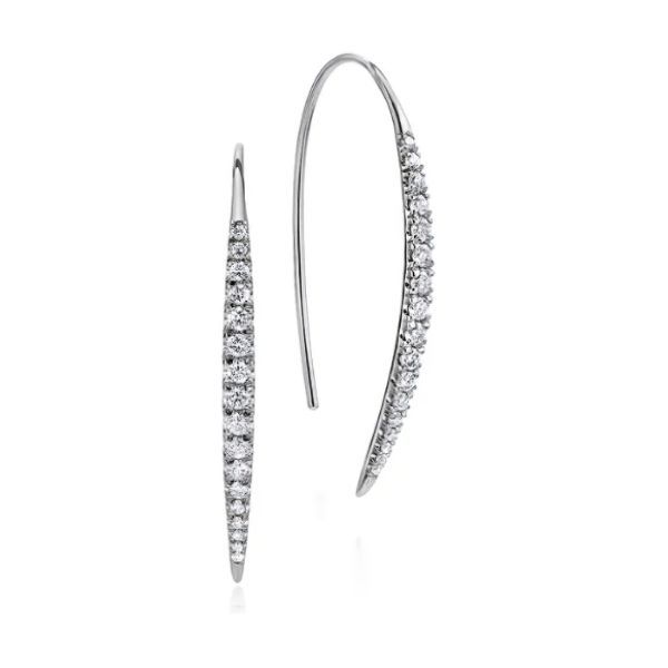 14K Diamond Drop Earrings by Gabriel & Co. Goldmart Jewelers Redding, CA