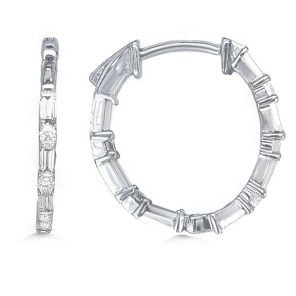 14K Diamond Medium Hoop Earrings by GM Signature Goldmart Jewelers Redding, CA