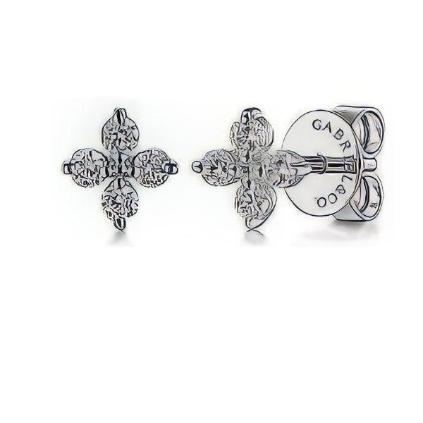 14K White Gold Round Diamond Stud Earrings Goldmart Jewelers Redding, CA