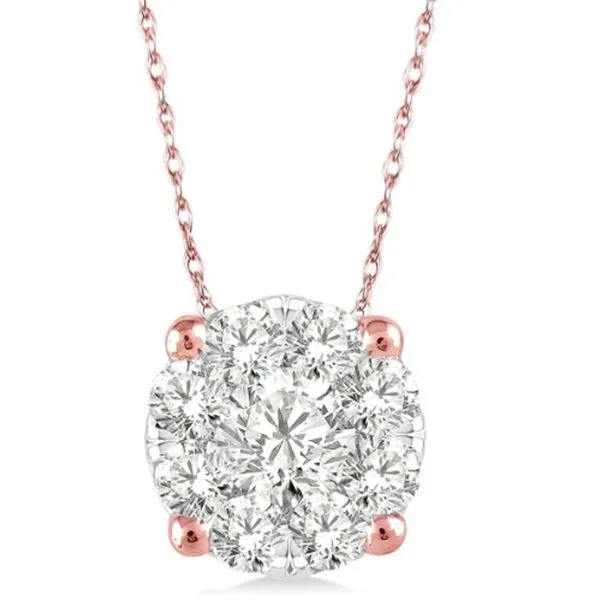 14K Diamond Cluster Pendant – Goldmart Signature Goldmart Jewelers Redding, CA