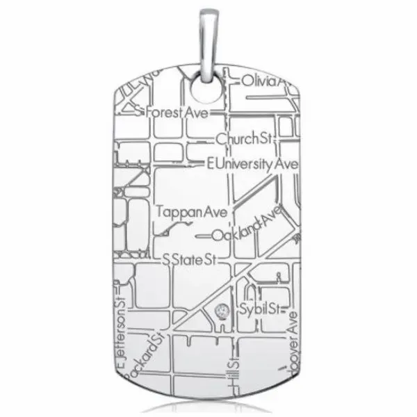 Customizable Sterling Silver Map Pendant by A.Jaffe Goldmart Jewelers Redding, CA