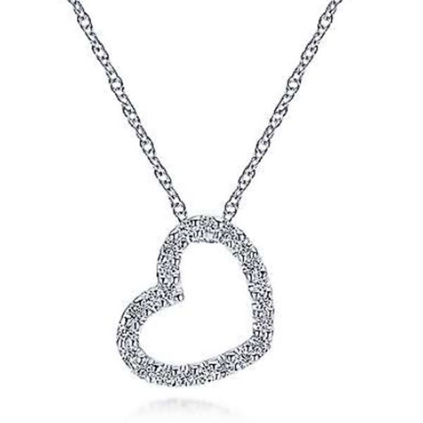 Charming, Pavé Open Heart Pendant by Gabriel Goldmart Jewelers Redding, CA