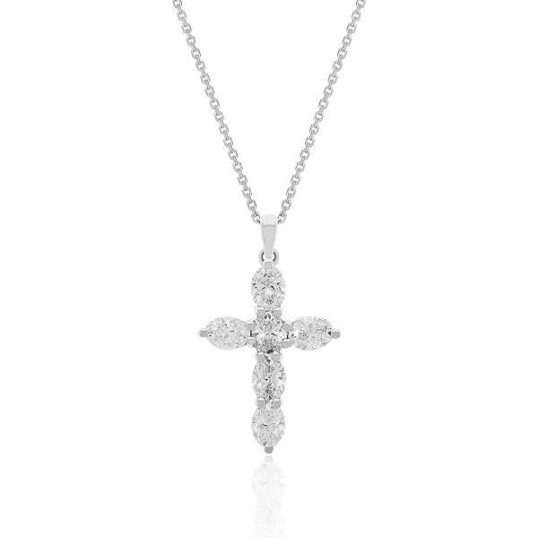 18K Diamond Cross Pendant w/adjustable chain by Luvente Goldmart Jewelers Redding, CA