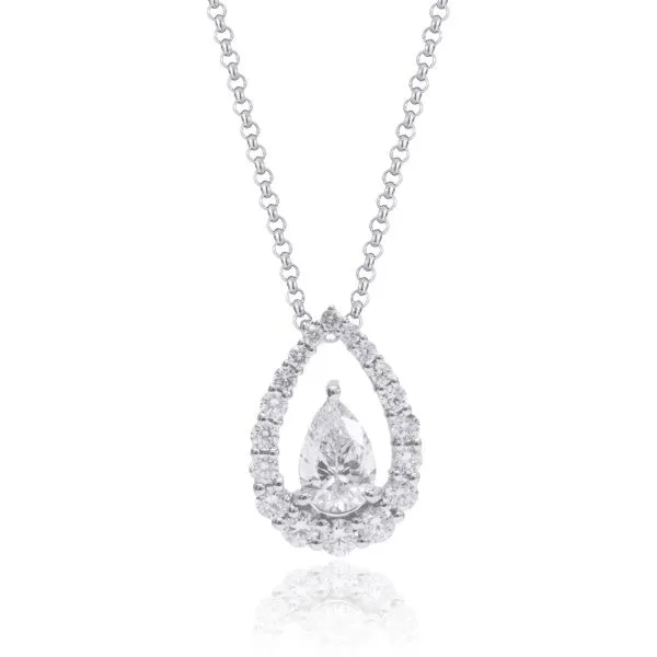 18K Halo Pendant by Luvente Goldmart Jewelers Redding, CA