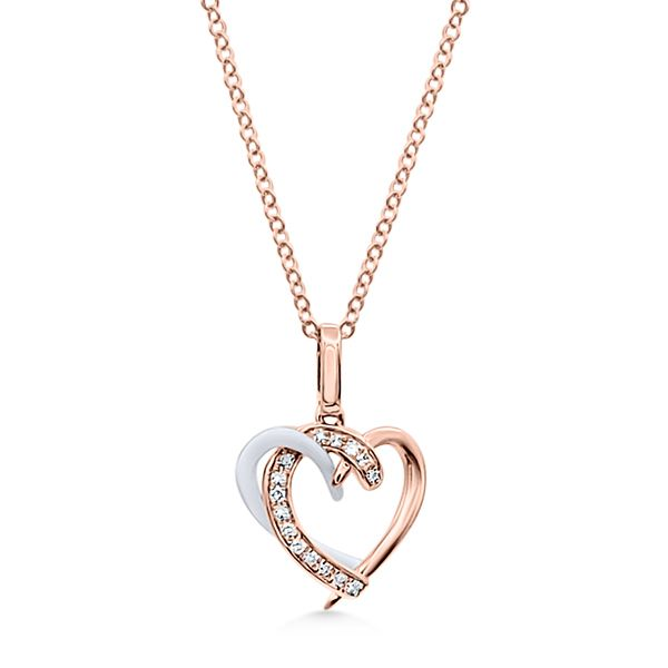 14K Rose, Enameled Heart Pendant by Luvente Goldmart Jewelers Redding, CA