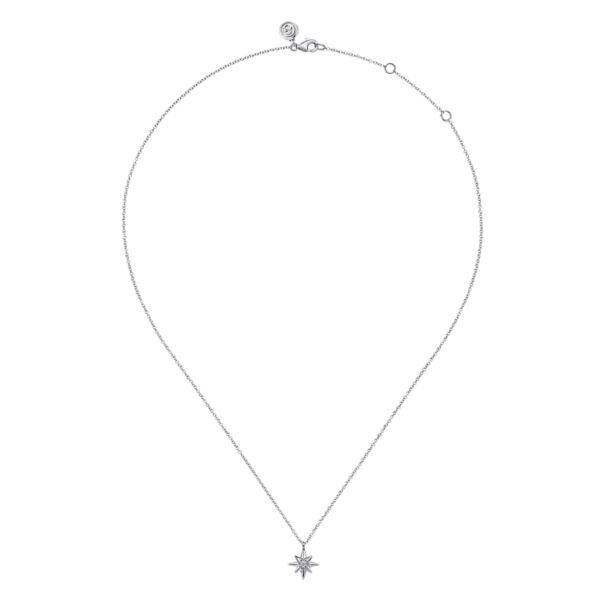 SS 17.5” Diamond Star Necklace by Gabriel & Co. Image 2 Goldmart Jewelers Redding, CA