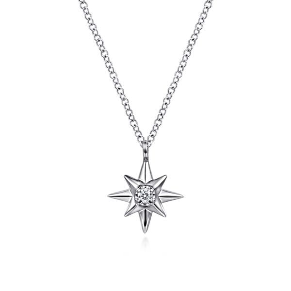 SS 17.5” Diamond Star Necklace by Gabriel & Co. Goldmart Jewelers Redding, CA