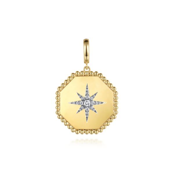 14K Bujukan Diamond Starburst Pendant by Gabriel & Co. Image 2 Goldmart Jewelers Redding, CA