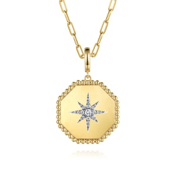 14K Bujukan Diamond Starburst Pendant by Gabriel & Co. Goldmart Jewelers Redding, CA