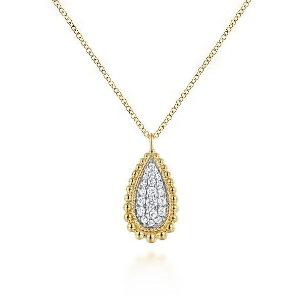 14K Teardrop Diamond Pavé Bujukan Pendant by Gabriel Goldmart Jewelers Redding, CA