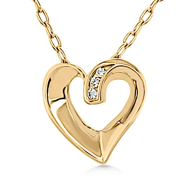 14K Diamond Heart Pendant - Estate Goldmart Jewelers Redding, CA