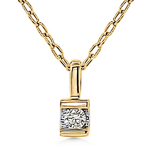 14K Diamond Solitaire Pendant - Estate Goldmart Jewelers Redding, CA