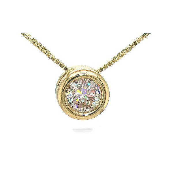 14K 18”  Candlelight FoF Diamond Bezel Pendant – GM Signature Goldmart Jewelers Redding, CA