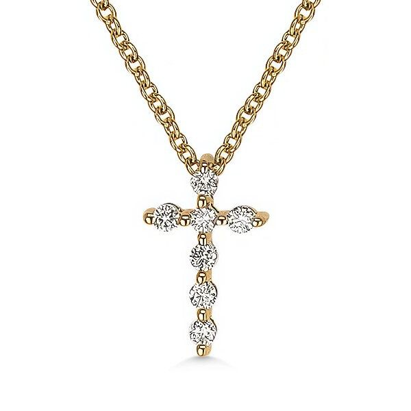 14K 18” Diamond Cross Pendant - GM Signature Goldmart Jewelers Redding, CA