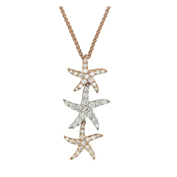 14K Diamond three Starfish Pendant - GM Signature Goldmart Jewelers Redding, CA