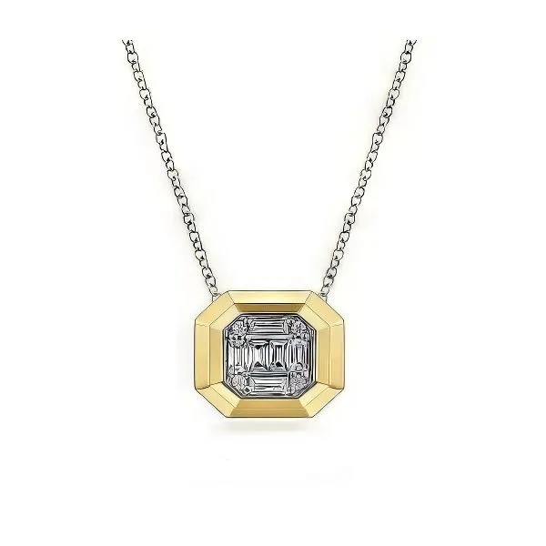 14K 17.5” Diamond Geometric Pendant by Gabriel Goldmart Jewelers Redding, CA