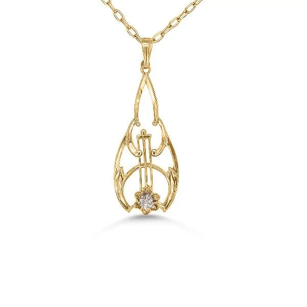 14K Diamond Art Nouveau Pendant - Estate Goldmart Jewelers Redding, CA