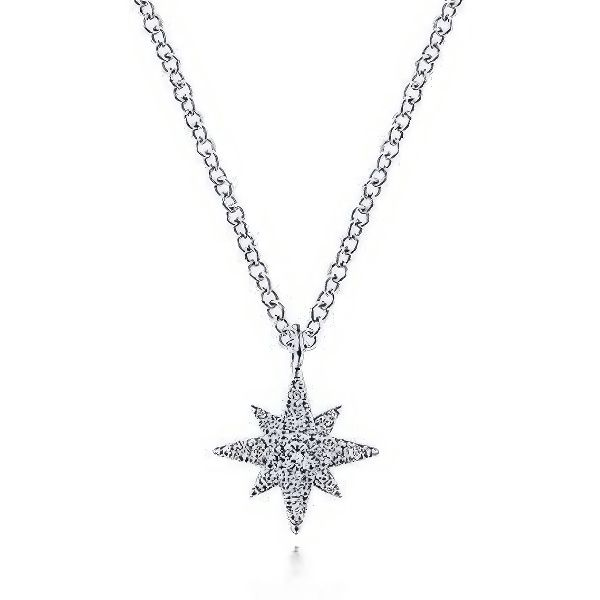 14K Diamond Pavé Star Pendant by Gabriel & Co. Goldmart Jewelers Redding, CA