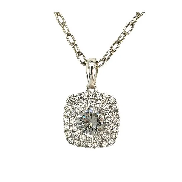 18K Diamond Semi Double Halo Pendant – GM Signature Goldmart Jewelers Redding, CA