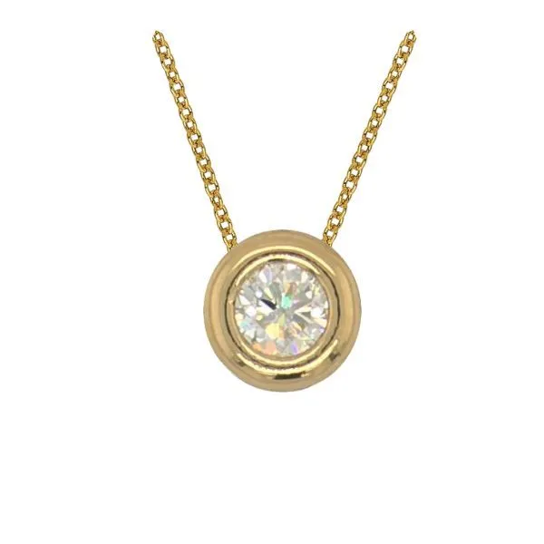 14K FoF Diamond Bezel Pendant – Goldmart Signature Goldmart Jewelers Redding, CA