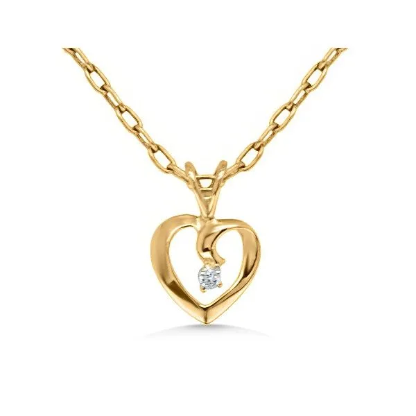 14K Diamond Heart Pendant - Estate Goldmart Jewelers Redding, CA