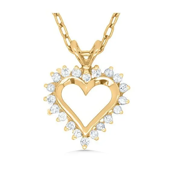14K Diamond Heart Pendant - Estate Goldmart Jewelers Redding, CA
