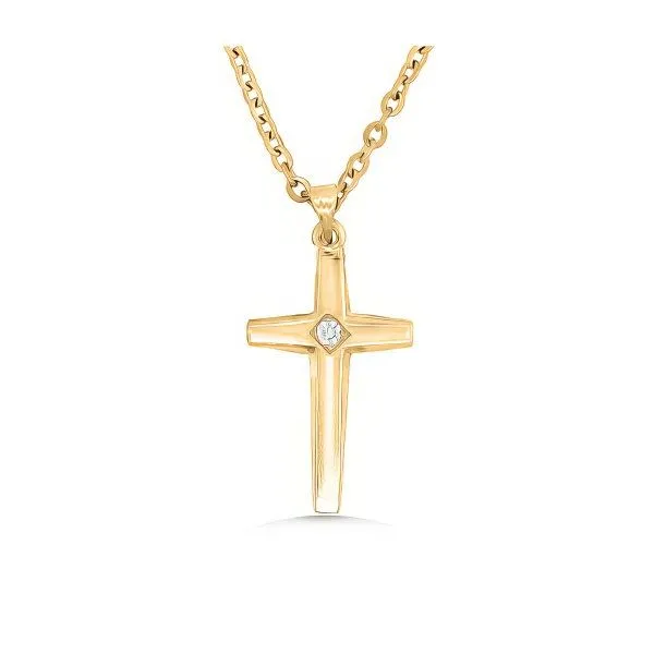 14K Diamond Cross pendant - Estate Goldmart Jewelers Redding, CA
