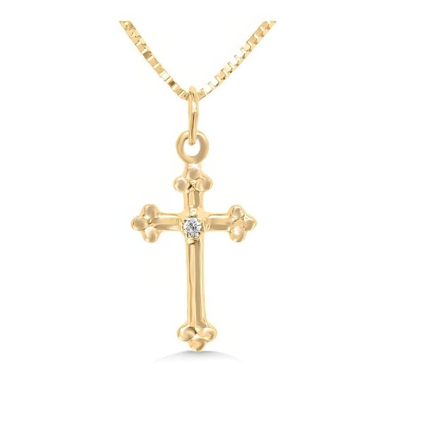 14K Diamond Budded Cross Pendant – GM Signature Goldmart Jewelers Redding, CA