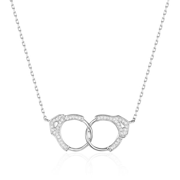 14K Stationed Handcuff Necklace by Luvente Goldmart Jewelers Redding, CA