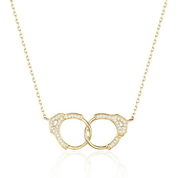 14K Stationed Handcuff Necklace by Luvente Goldmart Jewelers Redding, CA