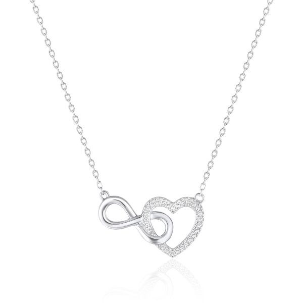 14K Stationed Heart And Infinity Necklace by Luvente Goldmart Jewelers Redding, CA