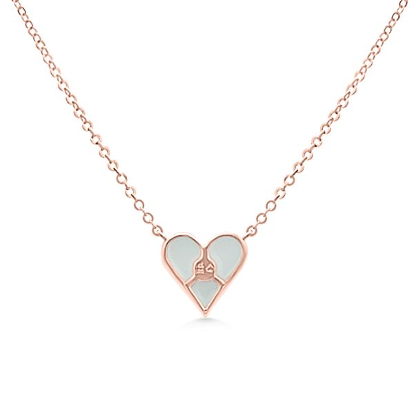 14K Rose, Heart Enameled Pendant by Luvente Goldmart Jewelers Redding, CA