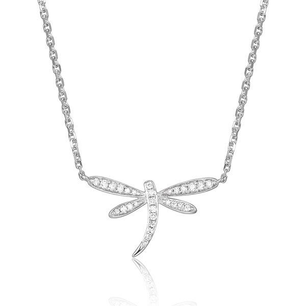14K Diamond Dragonfly Necklace by Luvente Goldmart Jewelers Redding, CA