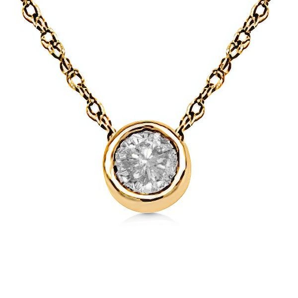 14K Stationed Diamond Pendant Necklace - GM Signature Goldmart Jewelers Redding, CA