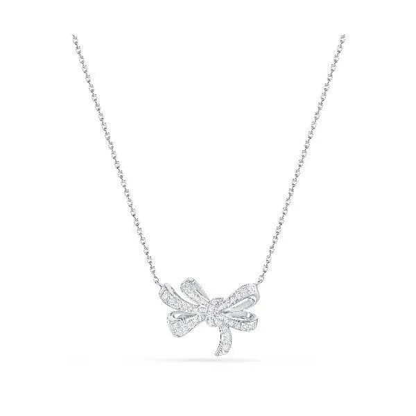 14K Adjustable Diamond Bow Necklace by Luvente Goldmart Jewelers Redding, CA