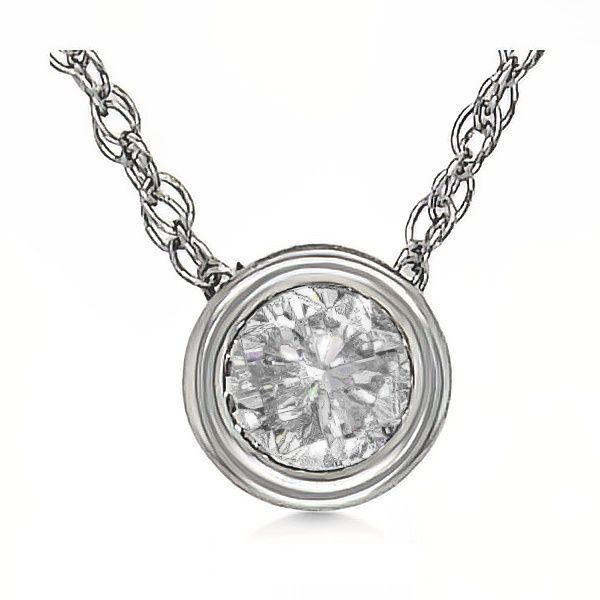 14K Diamond Bezel Necklace – Goldmart Signature Goldmart Jewelers Redding, CA