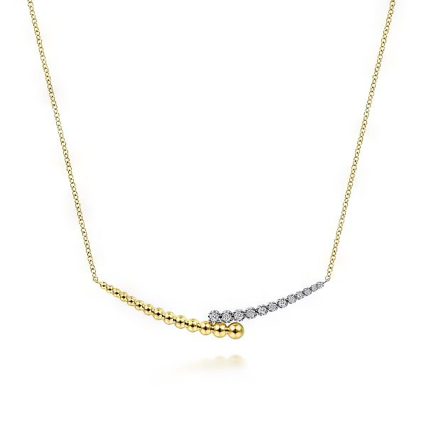 14K Diamond By-Pass Bujukan Bead Necklace by Gabriel Goldmart Jewelers Redding, CA