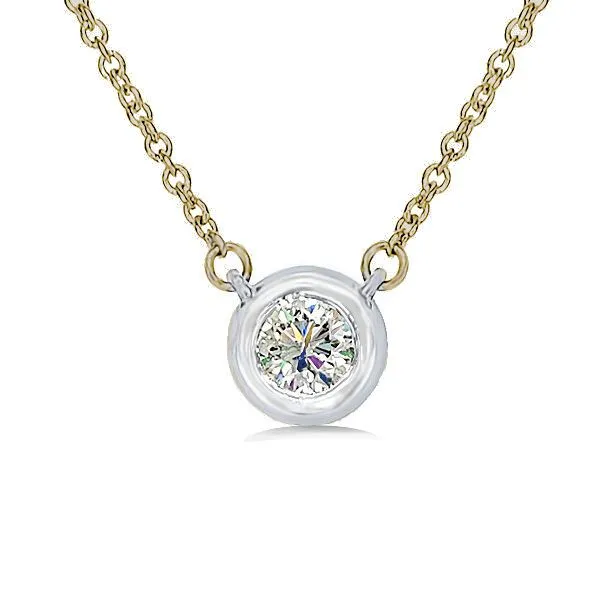 14K 18” Diamond Solitaire Necklace - GM Signature Goldmart Jewelers Redding, CA
