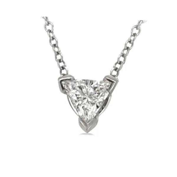 14K 18” Diamond Trillion Stationed Necklace - GM Goldmart Jewelers Redding, CA