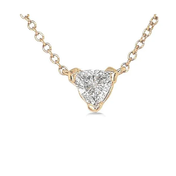 14K Diamond Trillion V-Prong Solitaire Necklace - GM Goldmart Jewelers Redding, CA