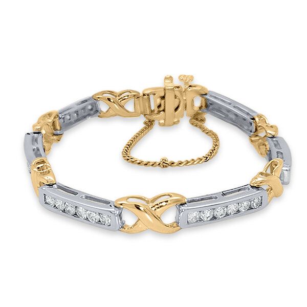 14K Diamond Fancy Link Bracelet - Estate Goldmart Jewelers Redding, CA