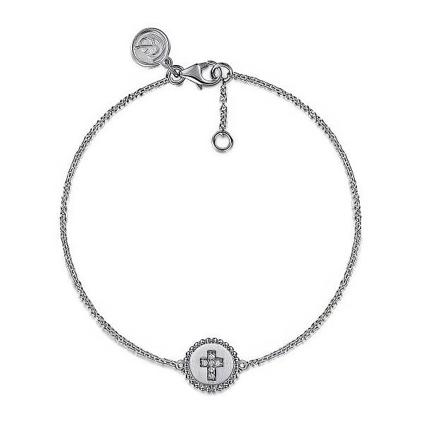 SS Diamond Bujukan Cross Bracelet by Gabriel & Co. Image 2 Goldmart Jewelers Redding, CA