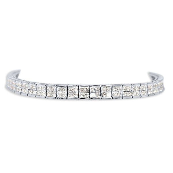 14K Mid-century Modern Diamond Tennis Bracelet - Estate Goldmart Jewelers Redding, CA