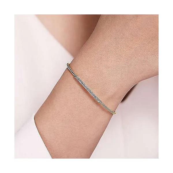 14K Diamond Bangle Bracelet by Gabriel & Co. Image 3 Goldmart Jewelers Redding, CA