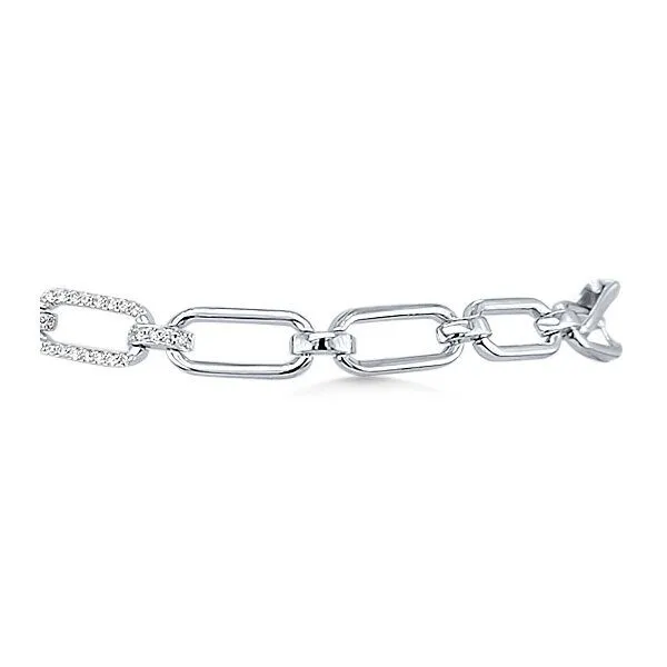 14K 7.5” Diamond Paperclip Bracelet - Goldmart Image 2 Goldmart Jewelers Redding, CA